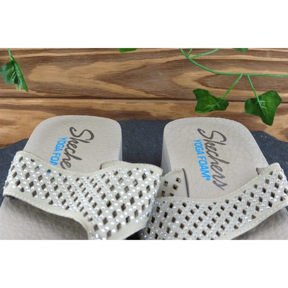 SKECHERS Sz 7 M Brown Flip Flop Synthetic Women Sandals - Picture 3 of 7